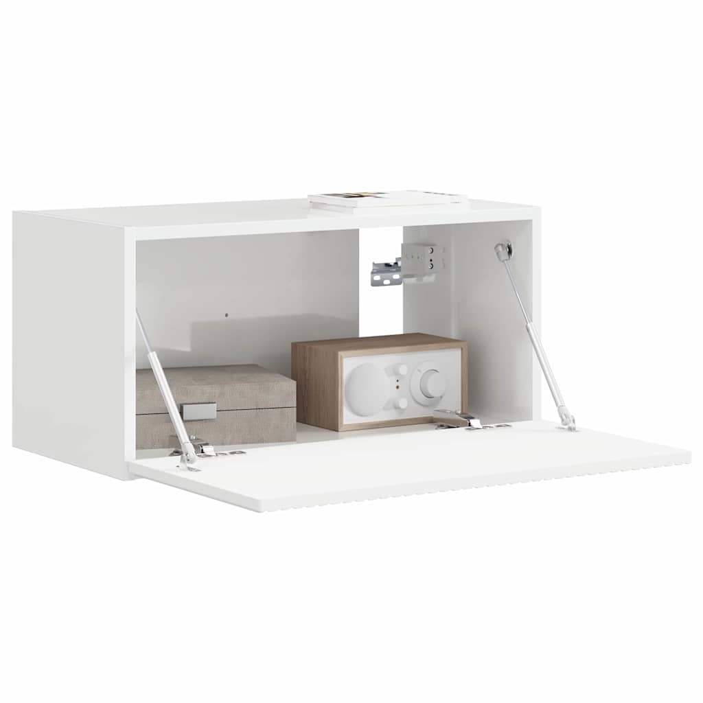 TV Wall Cabinet Gloss White 60 x 31 x 29.5 cm Engineered Wood
