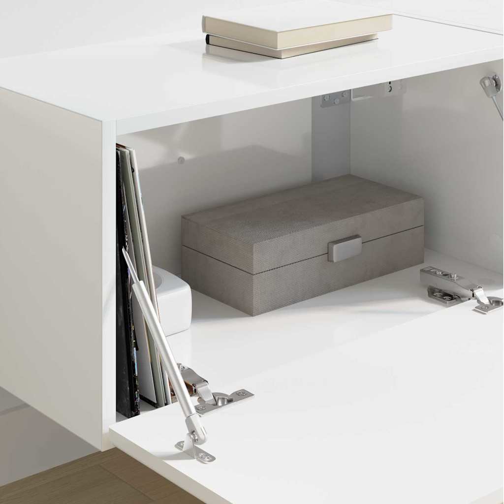 TV Wall Cabinet 2 pcs Gloss White 60 x 31 x 29.5 cm
