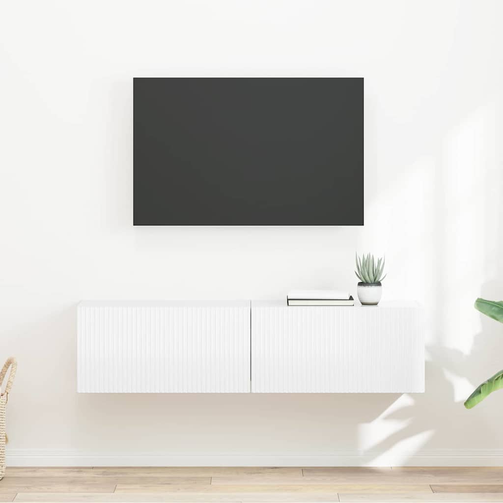 TV Wall Cabinet 2 pcs Gloss White 60 x 31 x 29.5 cm