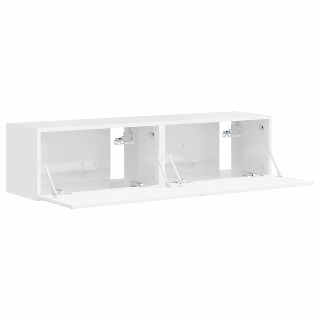 TV Wall Cabinet 2 pcs Gloss White 60 x 31 x 29.5 cm