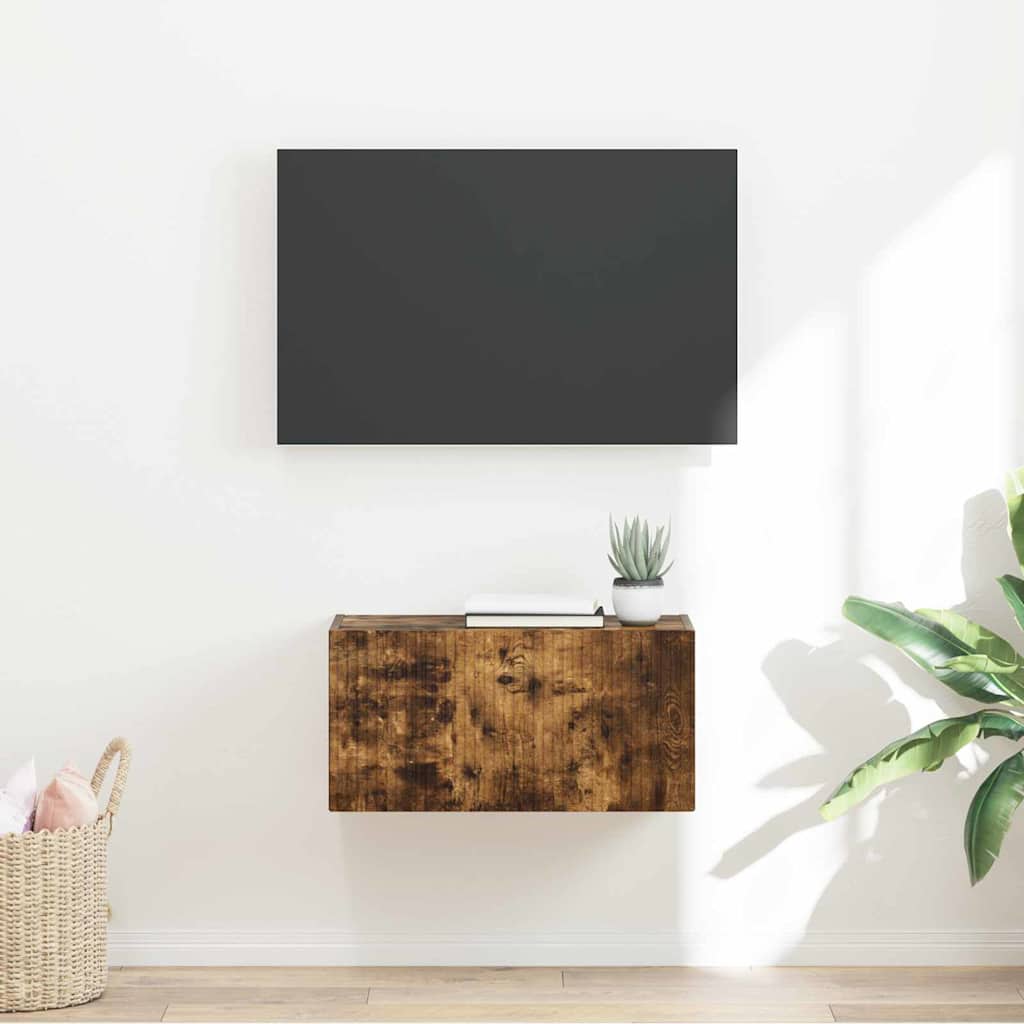 TV Wall Cabinet Smoked Oak 60 x 31 x 29.5 cm Engineered Wood