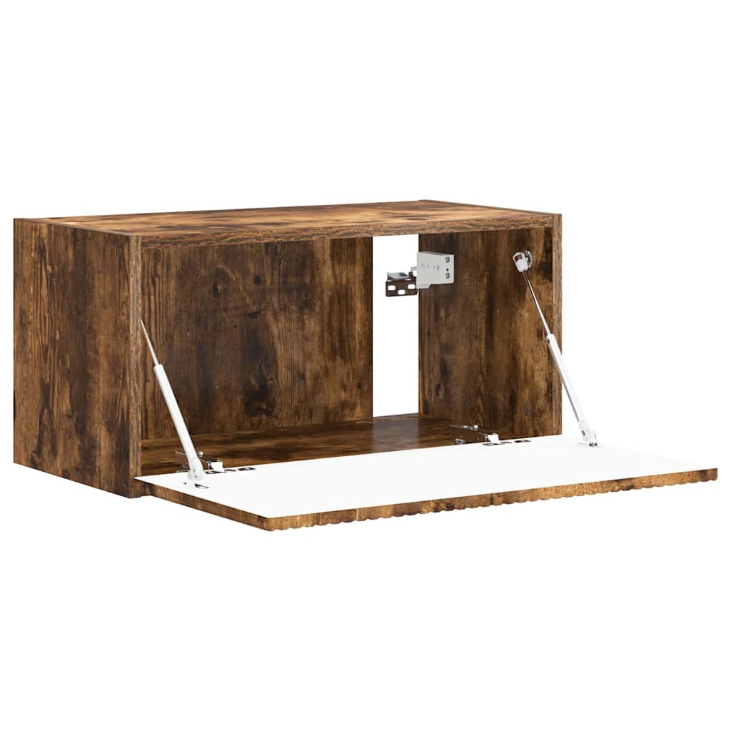 TV Wall Cabinet Smoked Oak 60 x 31 x 29.5 cm Engineered Wood