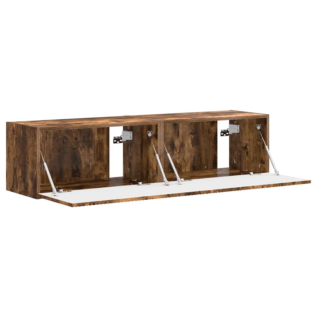 TV Wall Cabinet Wall-mounted 2 pcs Smoked Oak 60 x 31 x 29.5 cm