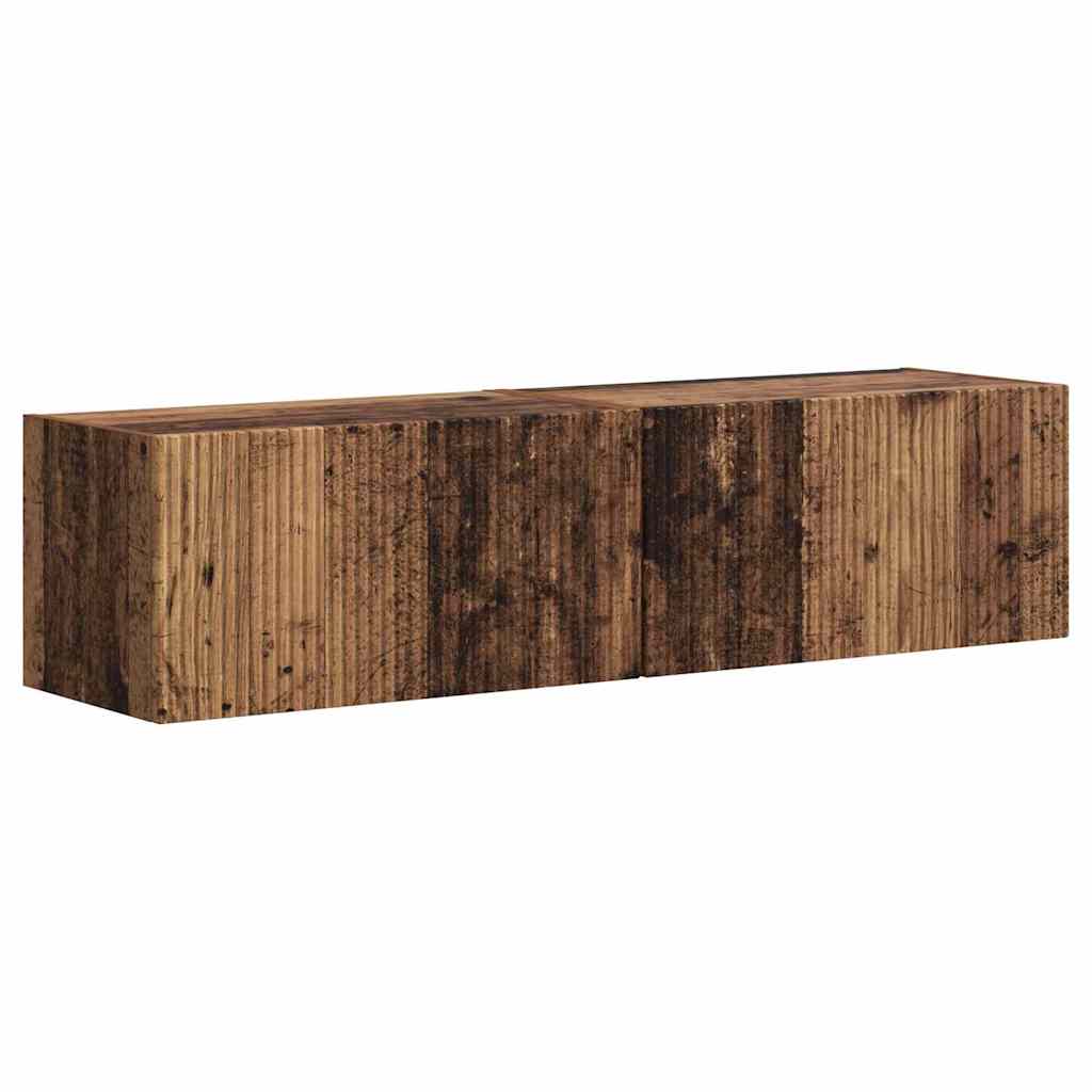 TV Wall Cabinet 2 pcs Old Wood Engineered Wood