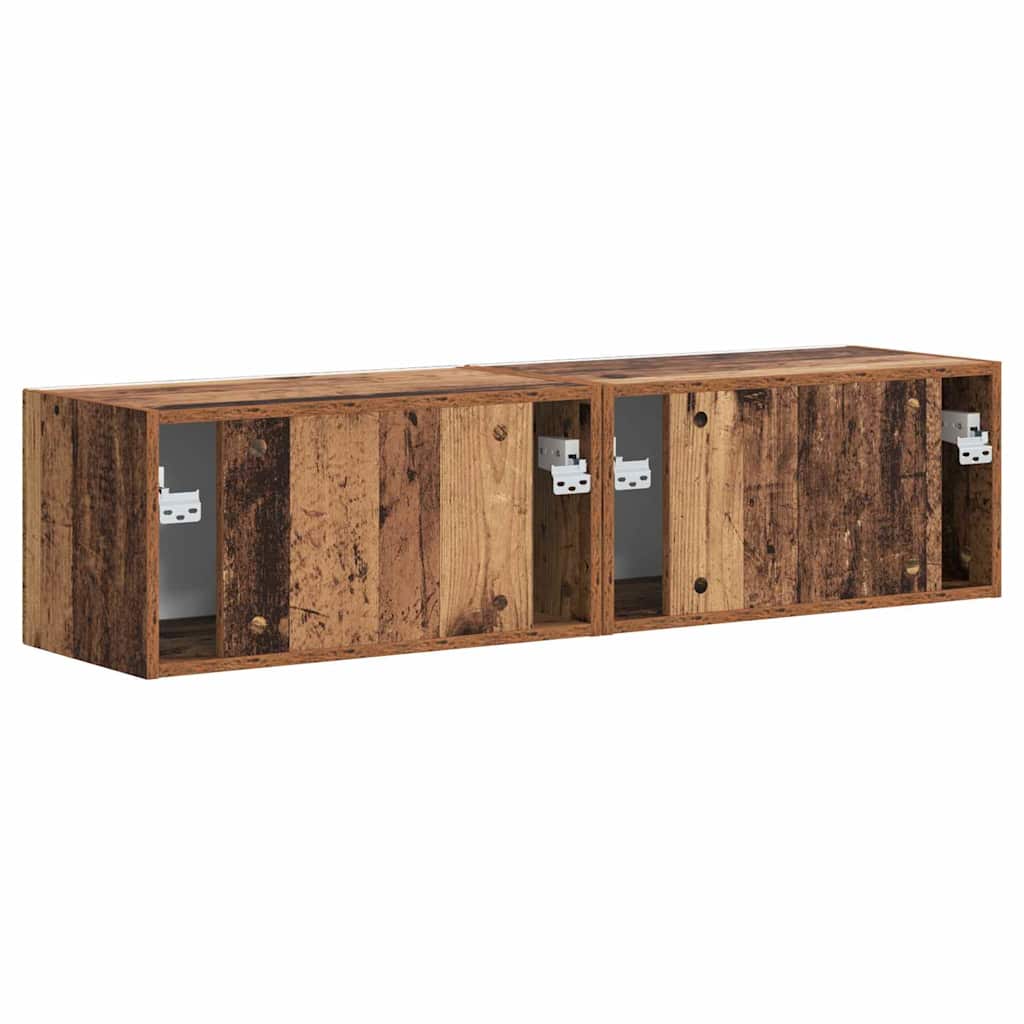 TV Wall Cabinet 2 pcs Old Wood Engineered Wood