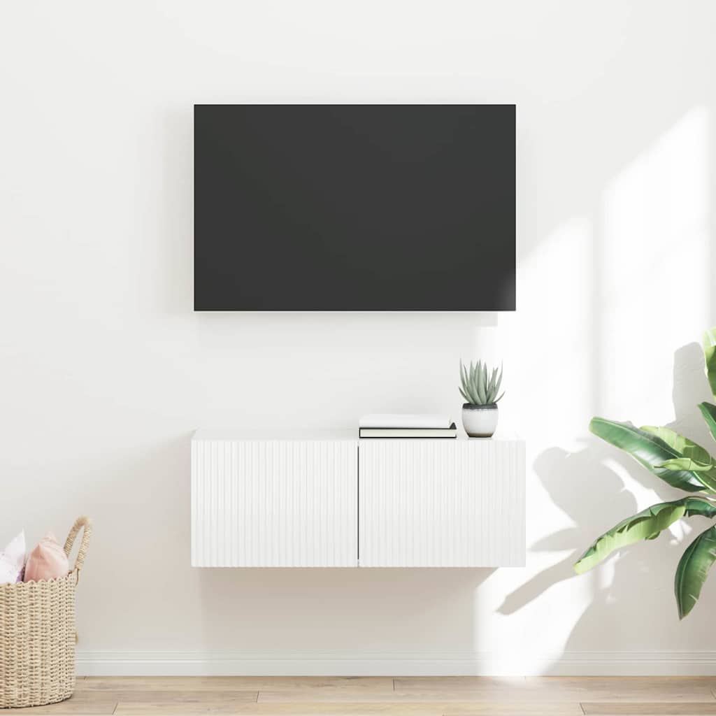 TV Wall Cabinet White 78.5 x 31 x 29.5 cm Engineered Wood