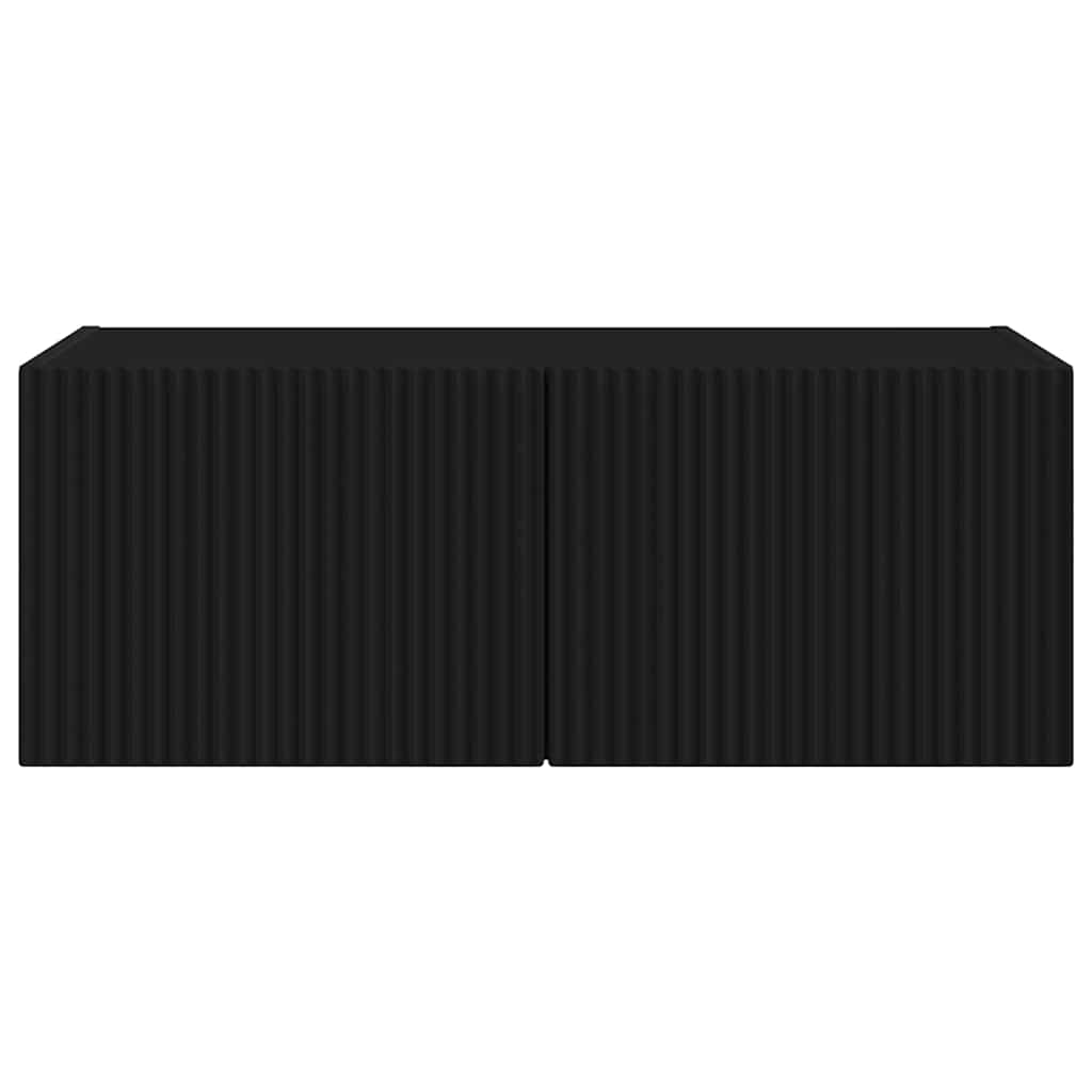 TV Wall Cabinet Black 78.5 x 31 x 29.5 cm Engineered Wood