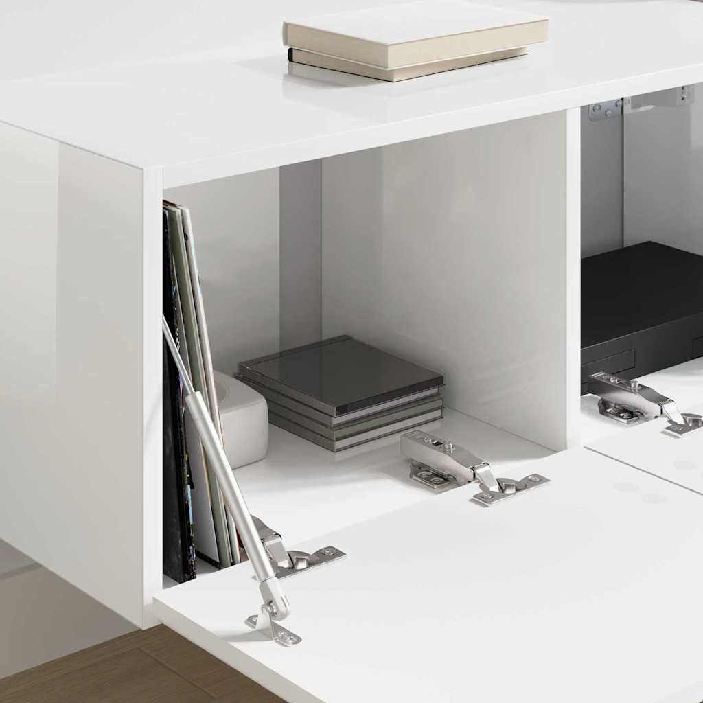 TV Wall Cabinet Gloss White 78.5 x 31 x 29.5 cm Engineered Wood