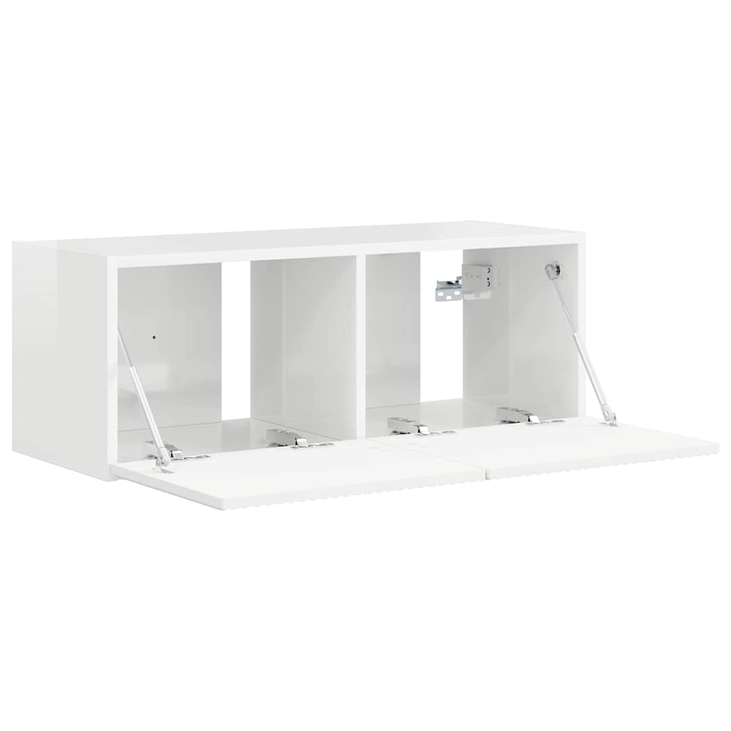 TV Wall Cabinet Gloss White 78.5 x 31 x 29.5 cm Engineered Wood