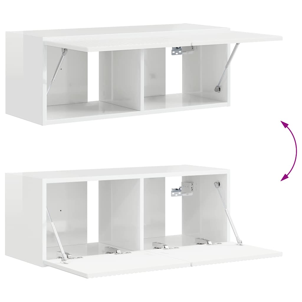 TV Wall Cabinet Gloss White 78.5 x 31 x 29.5 cm Engineered Wood