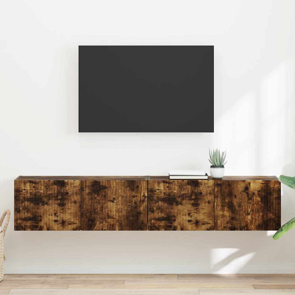 TV Wall Cabinet 2 pcs Smoked Oak 78.5 x 31 x 29.5 cm