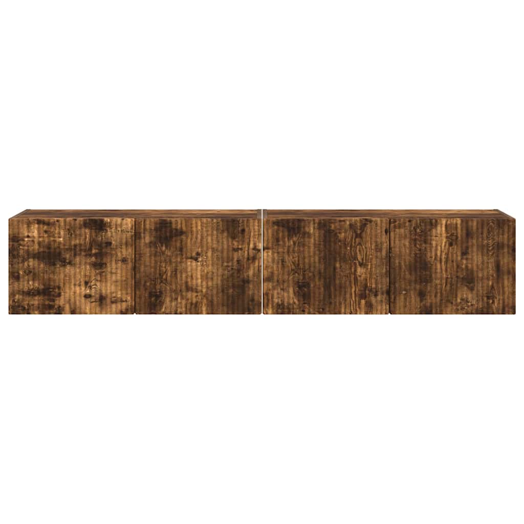 TV Wall Cabinet 2 pcs Smoked Oak 78.5 x 31 x 29.5 cm