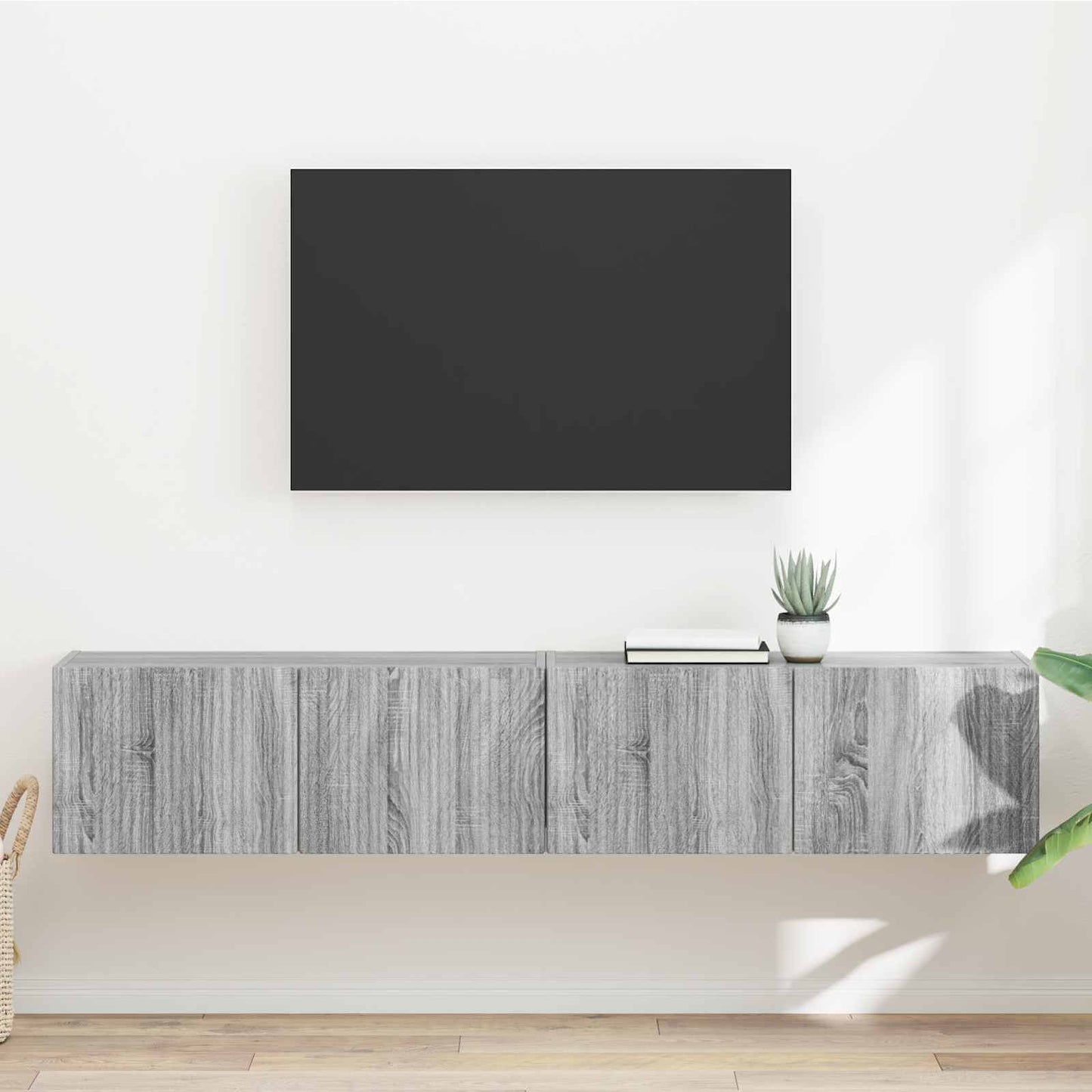 TV Wall Cabinet 2 pcs Grey Sonoma 78.5 x 31 x 29.5 cm