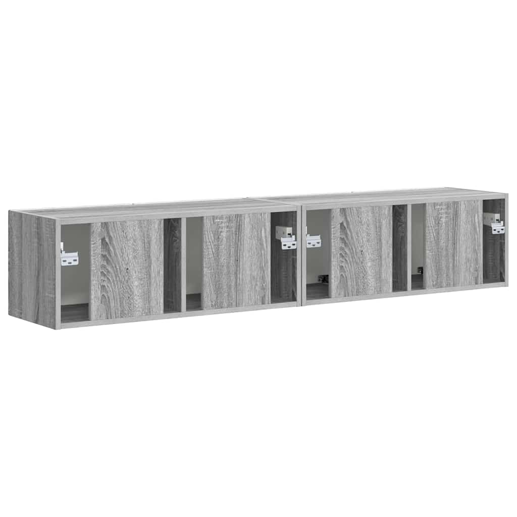 TV Wall Cabinet 2 pcs Grey Sonoma Engineered Wood
