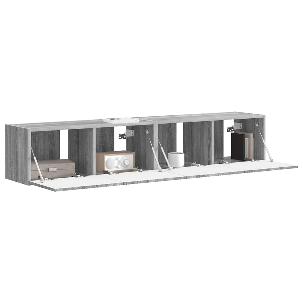 TV Wall Cabinet 2 pcs Grey Sonoma 78.5 x 31 x 29.5 cm