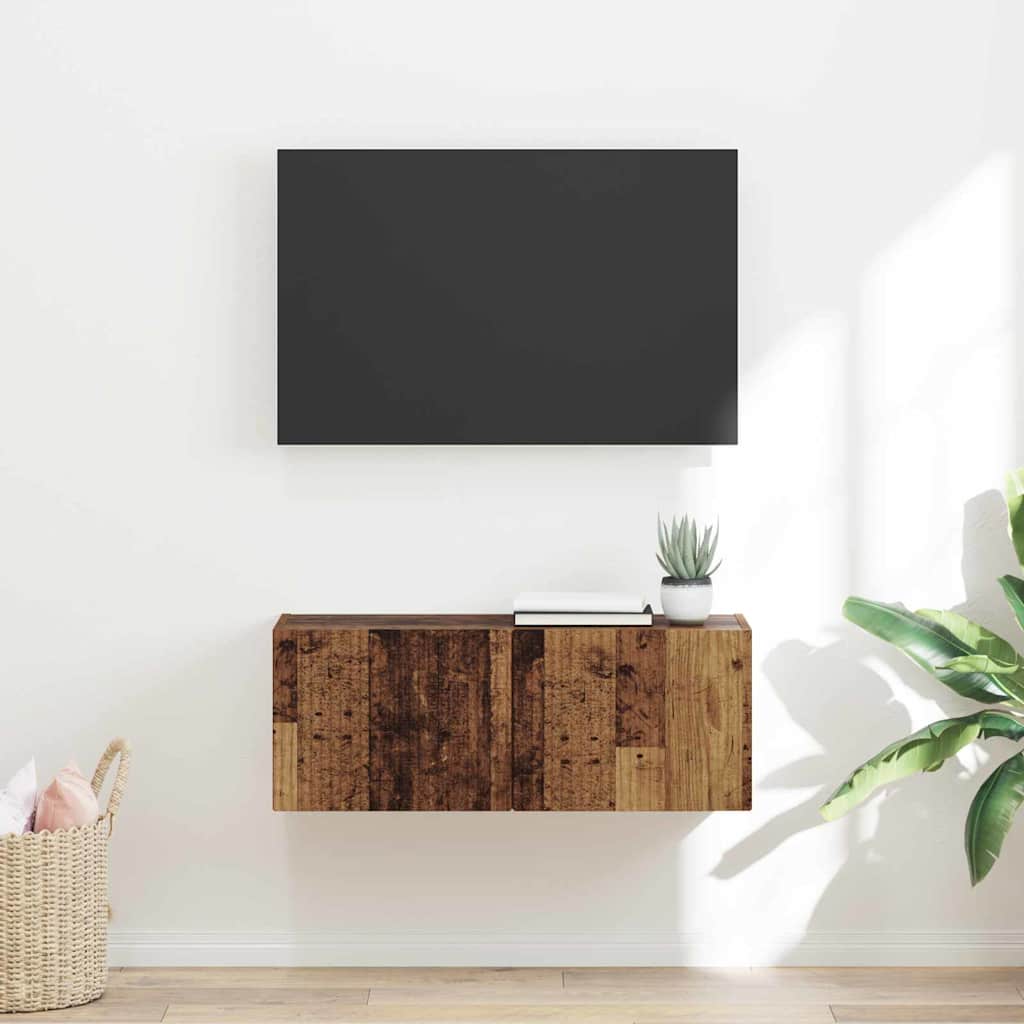 TV Wall Cabinet Old Wood 78.5 x 31 x 29.5 cm Engineered Wood