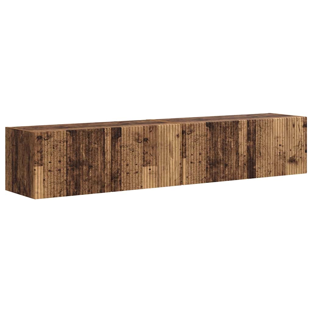 TV Wall Cabinet Wall-mounted 2 pcs Old Wood 78.5 x 31 x 29.5 cm