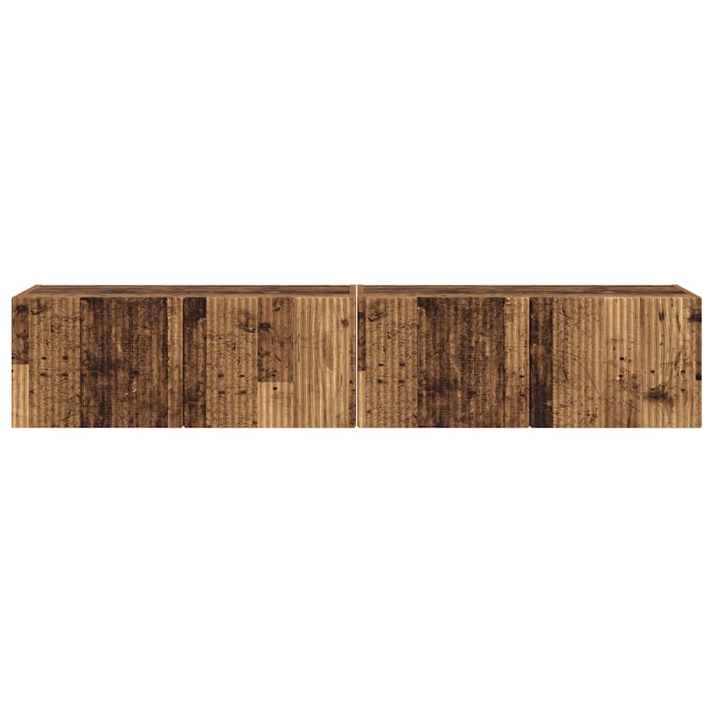 TV Wall Cabinet Wall-mounted 2 pcs Old Wood 78.5 x 31 x 29.5 cm