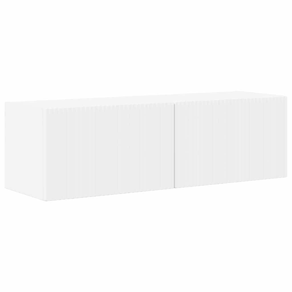 TV Wall Cabinet 2 pcs White Engineered Wood