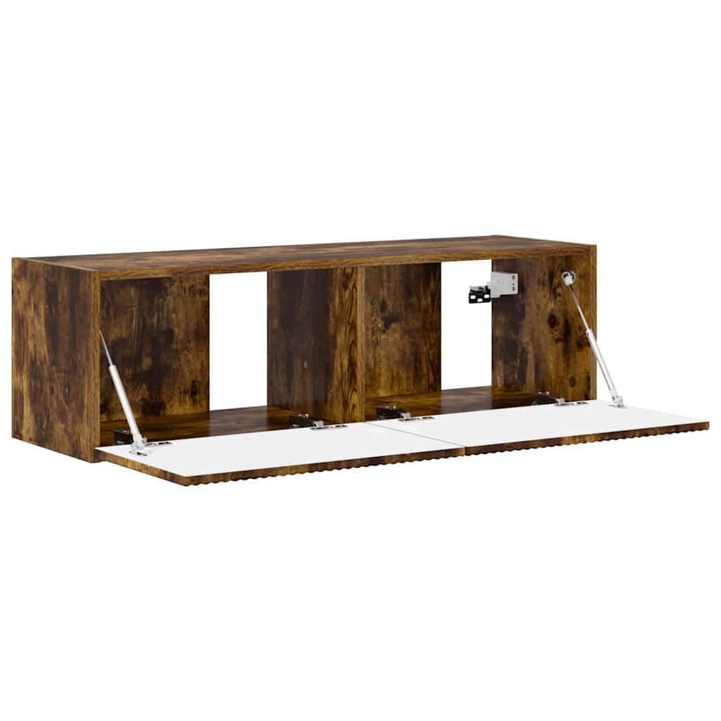 TV Wall Cabinet Smoked Oak 98 x 31 x 29.5 cm Engineered Wood
