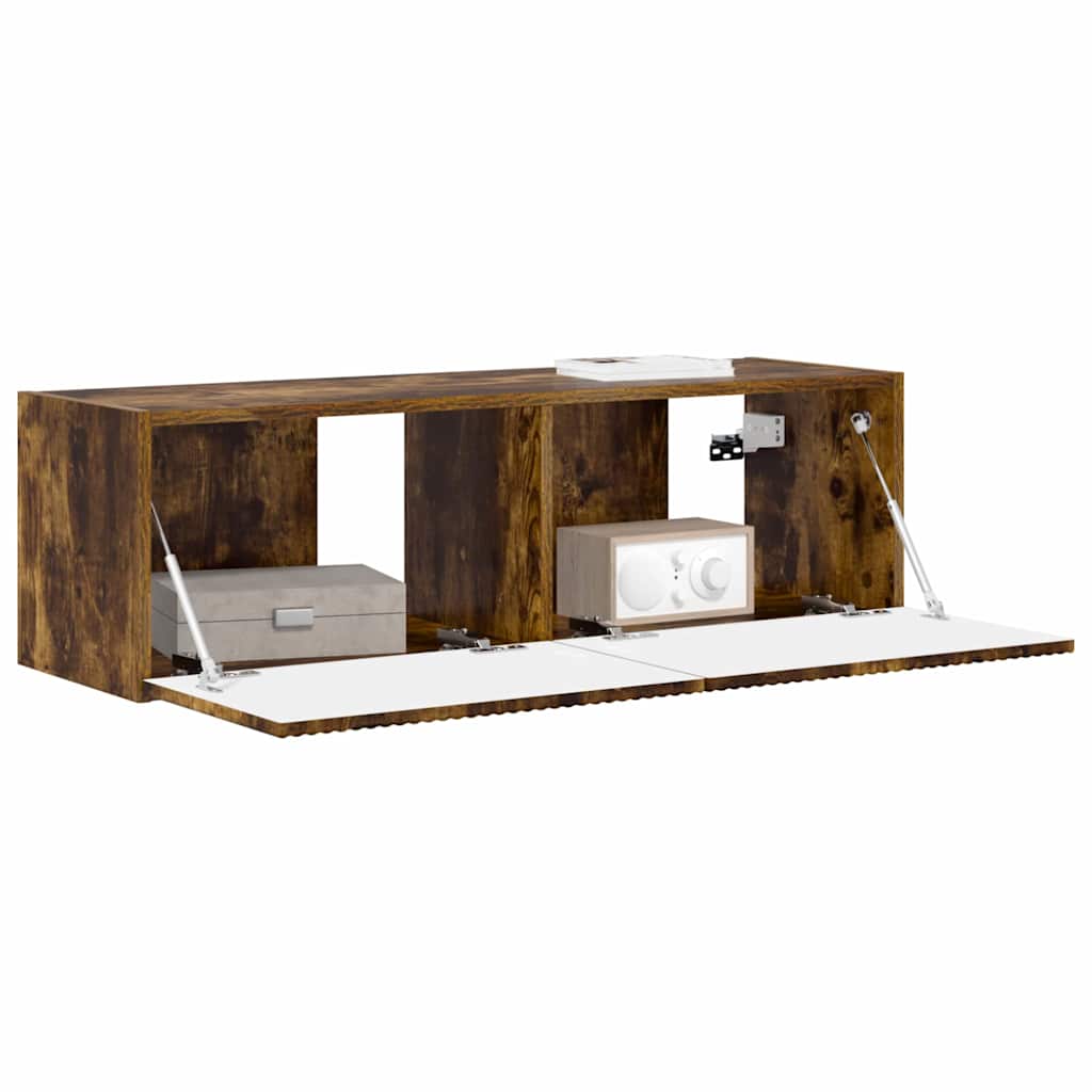 TV Wall Cabinet Smoked Oak 98 x 31 x 29.5 cm Engineered Wood