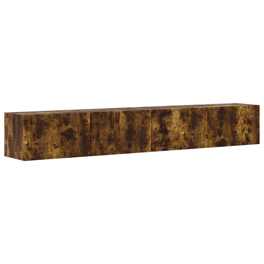 TV Wall Cabinet 2 pcs Smoked Oak Engineered Wood