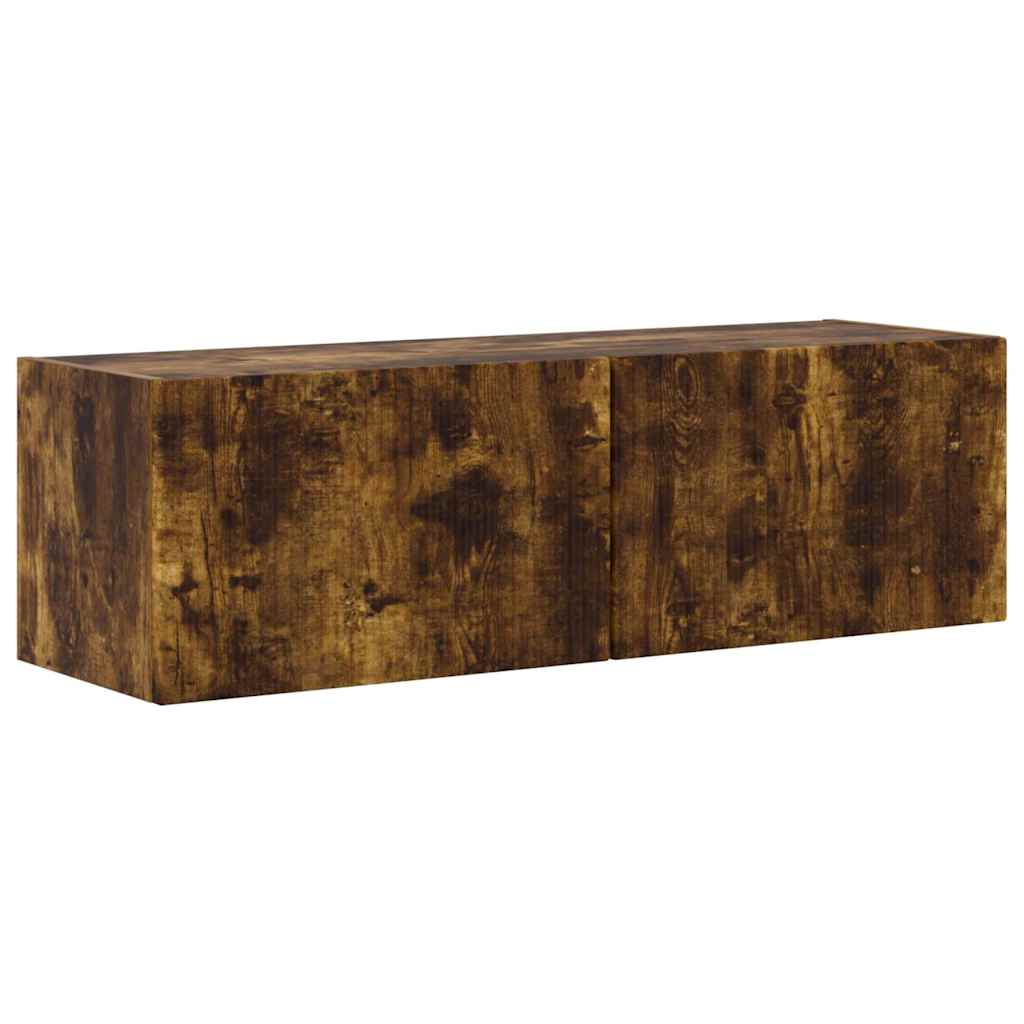 TV Wall Cabinet Wall-mounted 2 pcs Smoked Oak 98 x 31 x 29.5 cm