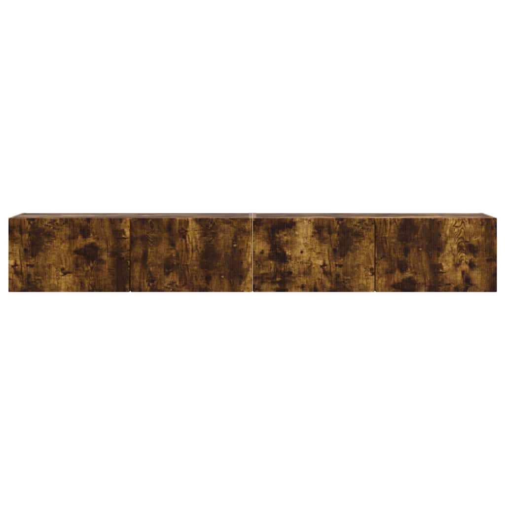 TV Wall Cabinet 2 pcs Smoked Oak Engineered Wood