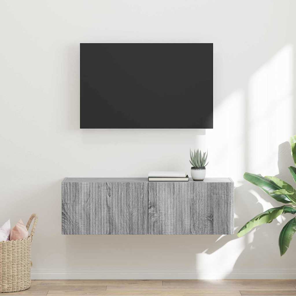 TV Wall Cabinet 98 x 31 x 29.5 cm Grey Sonoma Engineered Wood