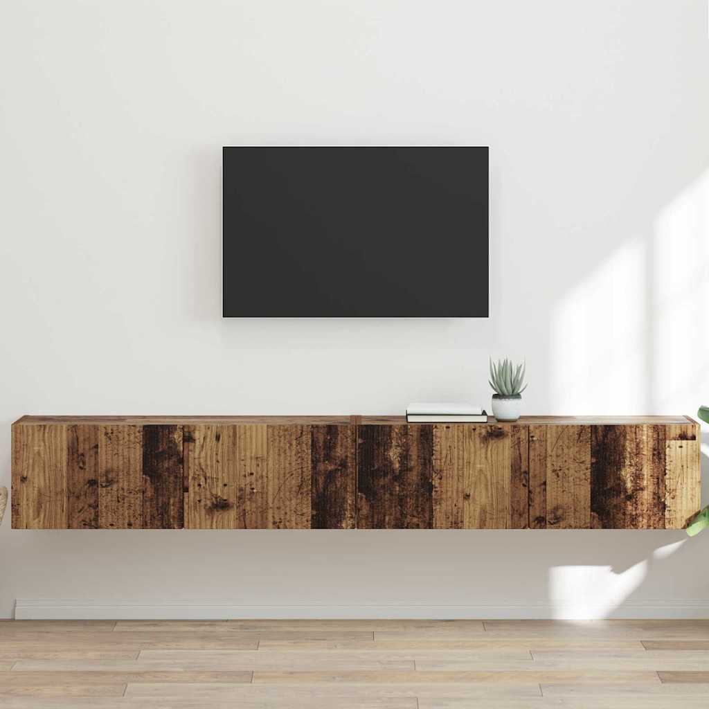 TV Wall Cabinet Wall-mounted 2 pcs Old Wood 98 x 31 x 29.5 cm