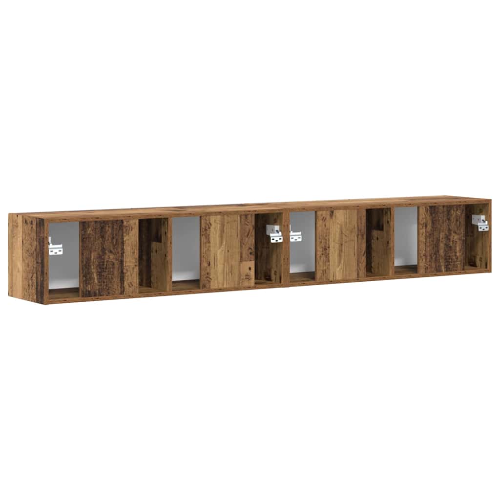 TV Wall Cabinet Wall-mounted 2 pcs Old Wood 98 x 31 x 29.5 cm