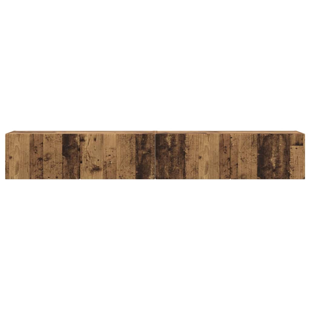 TV Wall Cabinet 2 pcs Old Wood Engineered Wood