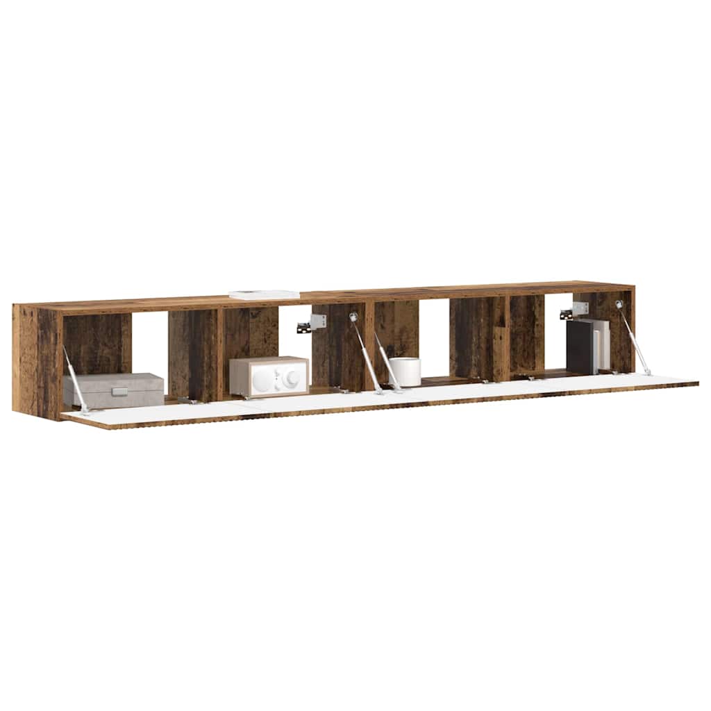 TV Wall Cabinet 2 pcs Old Wood Engineered Wood