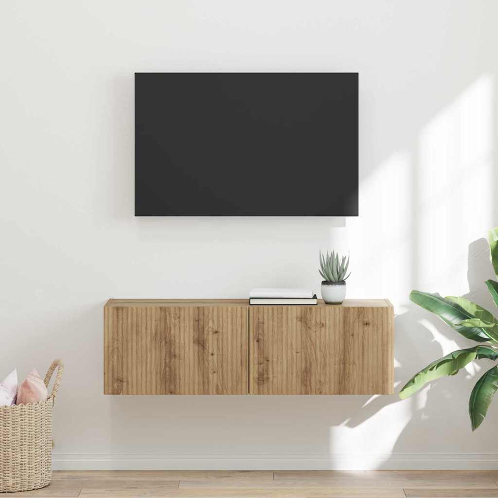 TV Wall Cabinet 98 x 31 x 29.5 cm Artisian Oak Engineered Wood