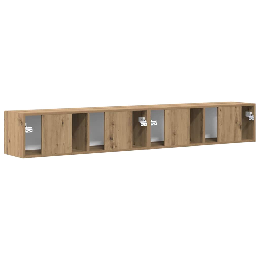TV Wall Cabinet 2 pcs Artisian Oak Engineered Wood