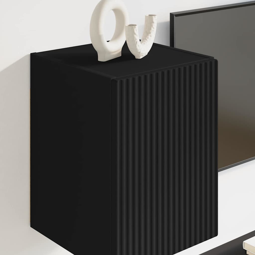 TV Wall Cabinet 2 pcs Black 30 x 31 x 40 cm Engineered Wood