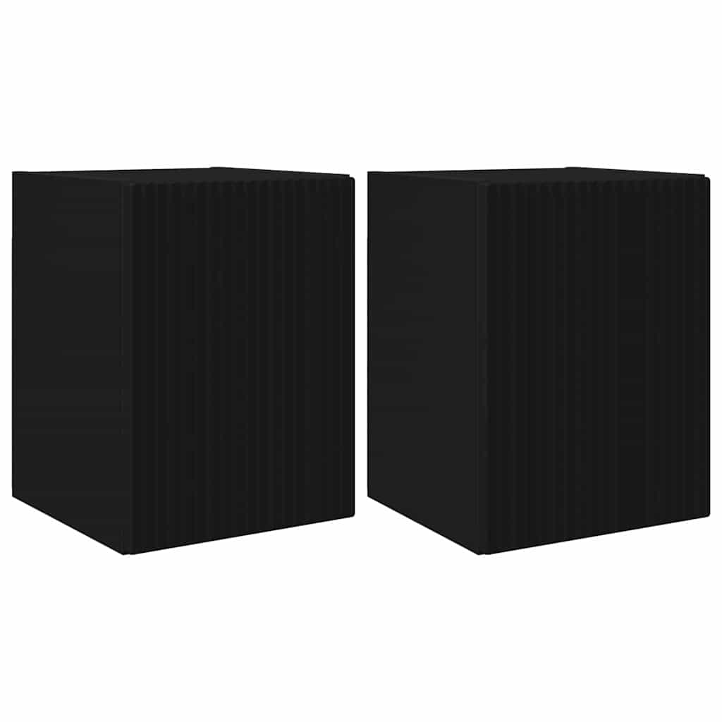 TV Wall Cabinet 2 pcs Black 30 x 31 x 40 cm Engineered Wood