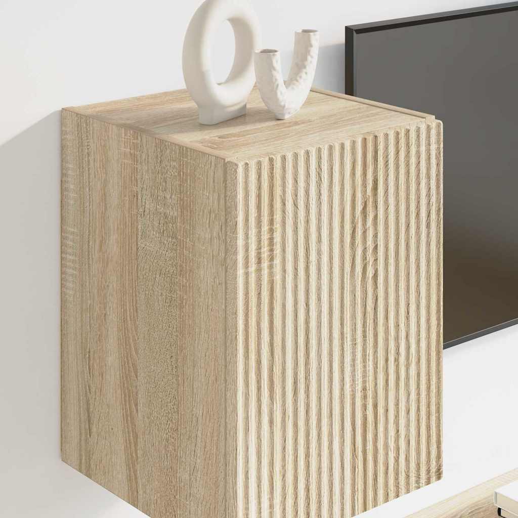 TV Wall Cabinet 2 pcs Sonoma 30 x 31 x 40 cm Engineered Wood