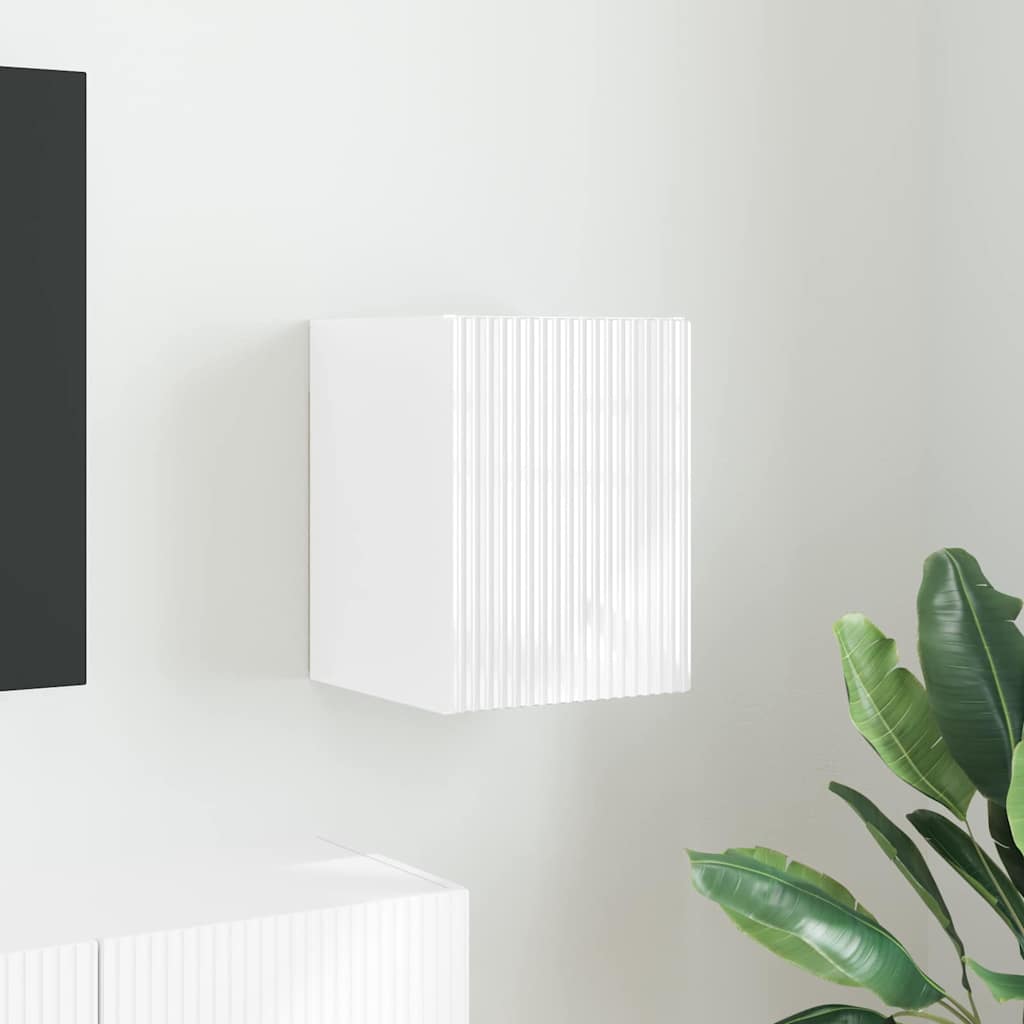 TV Wall Cabinet Gloss White 30 x 31 x 40 cm Engineered Wood