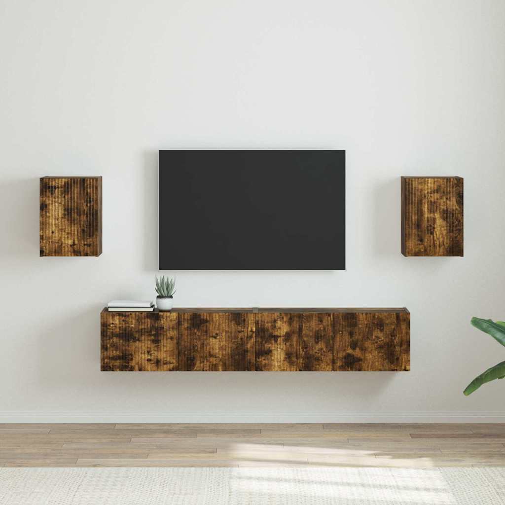 TV Wall Cabinet Wall-mounted 2 pcs Smoked Oak 30 x 31 x 40 cm