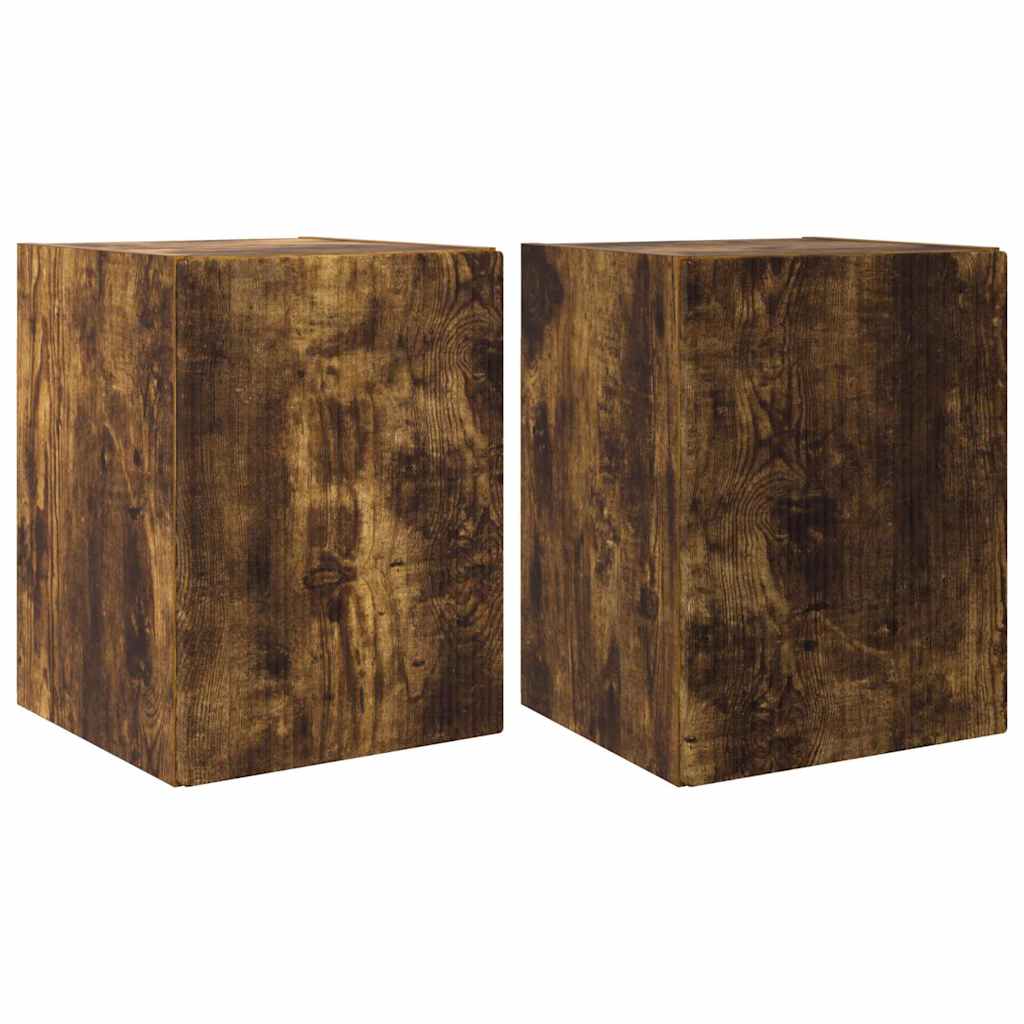 TV Wall Cabinet Wall-mounted 2 pcs Smoked Oak 30 x 31 x 40 cm