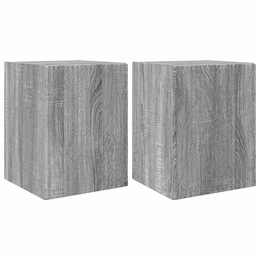 TV Wall Cabinet Wall-mounted 2 pcs Grey Sonoma 30 x 31 x 40 cm