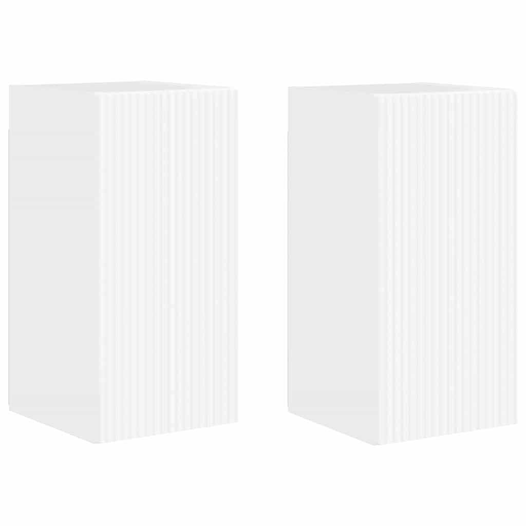 TV Wall Cabinet Wall-mounted 2 pcs Gloss White 30 x 31 x 60 cm