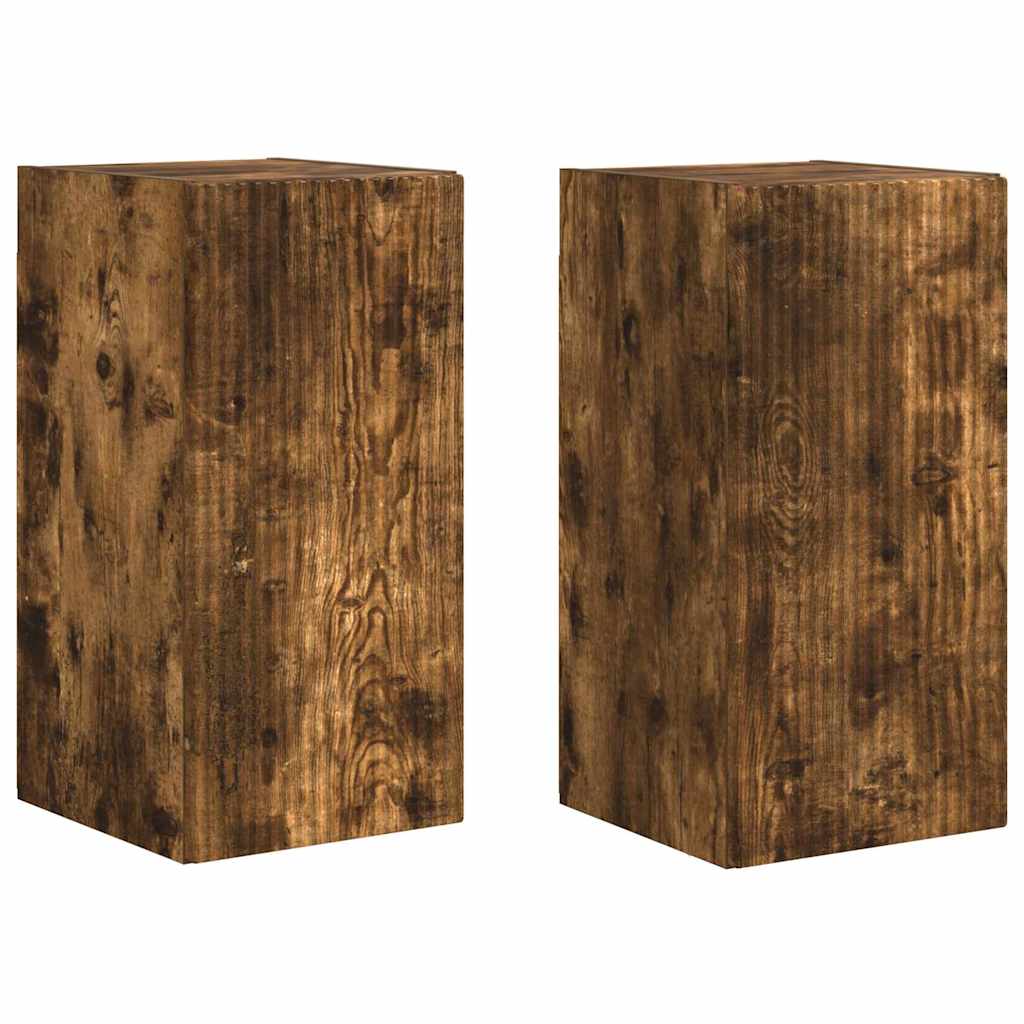 TV Wall Cabinet Wall-mounted 2 pcs Smoked Oak 30 x 31 x 60 cm