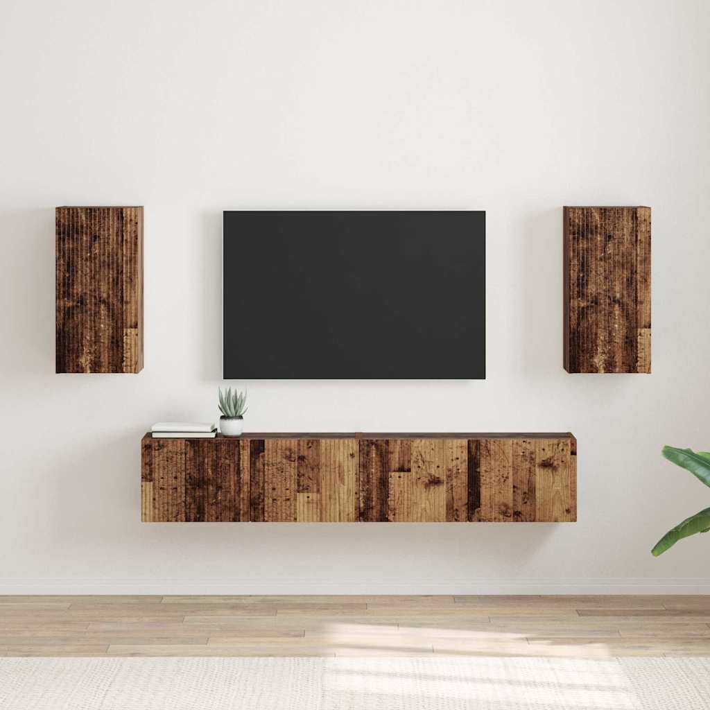 TV Wall Cabinet 2 pcs Old Wood 30 x 31 x 60 cm Engineered Wood