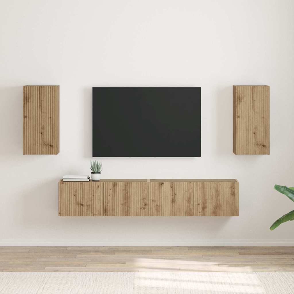 TV Wall Cabinet Wall-mounted 2 pcs Artisian Oak 30 x 31 x 60 cm