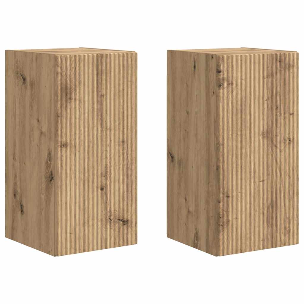 TV Wall Cabinet Wall-mounted 2 pcs Artisian Oak 30 x 31 x 60 cm