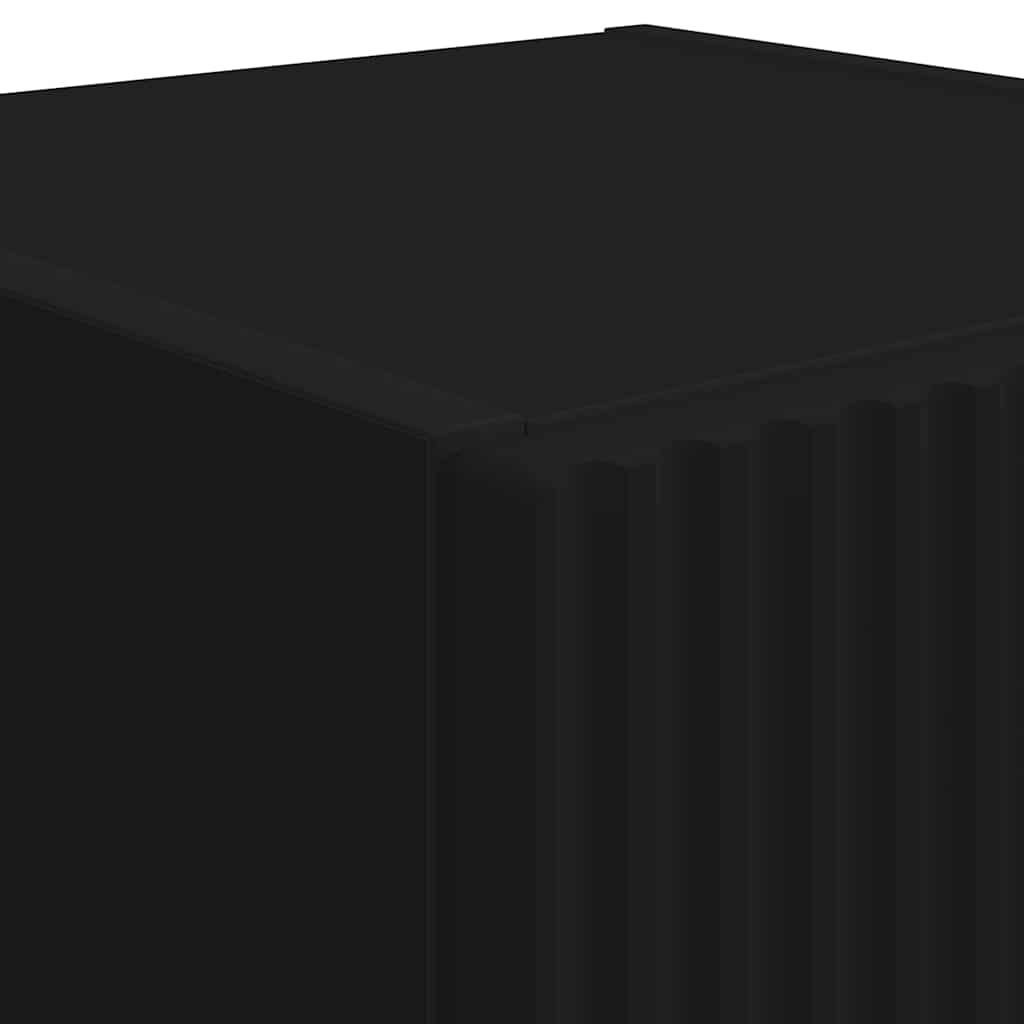 TV Wall Cabinet 2 pcs Black 30 x 31 x 80 cm Engineered Wood