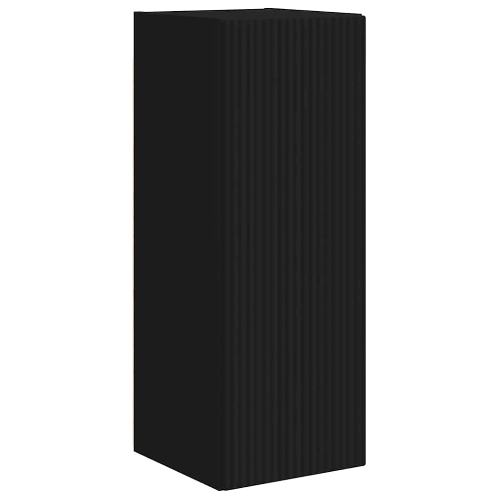 TV Wall Cabinet 2 pcs Black 30 x 31 x 80 cm Engineered Wood