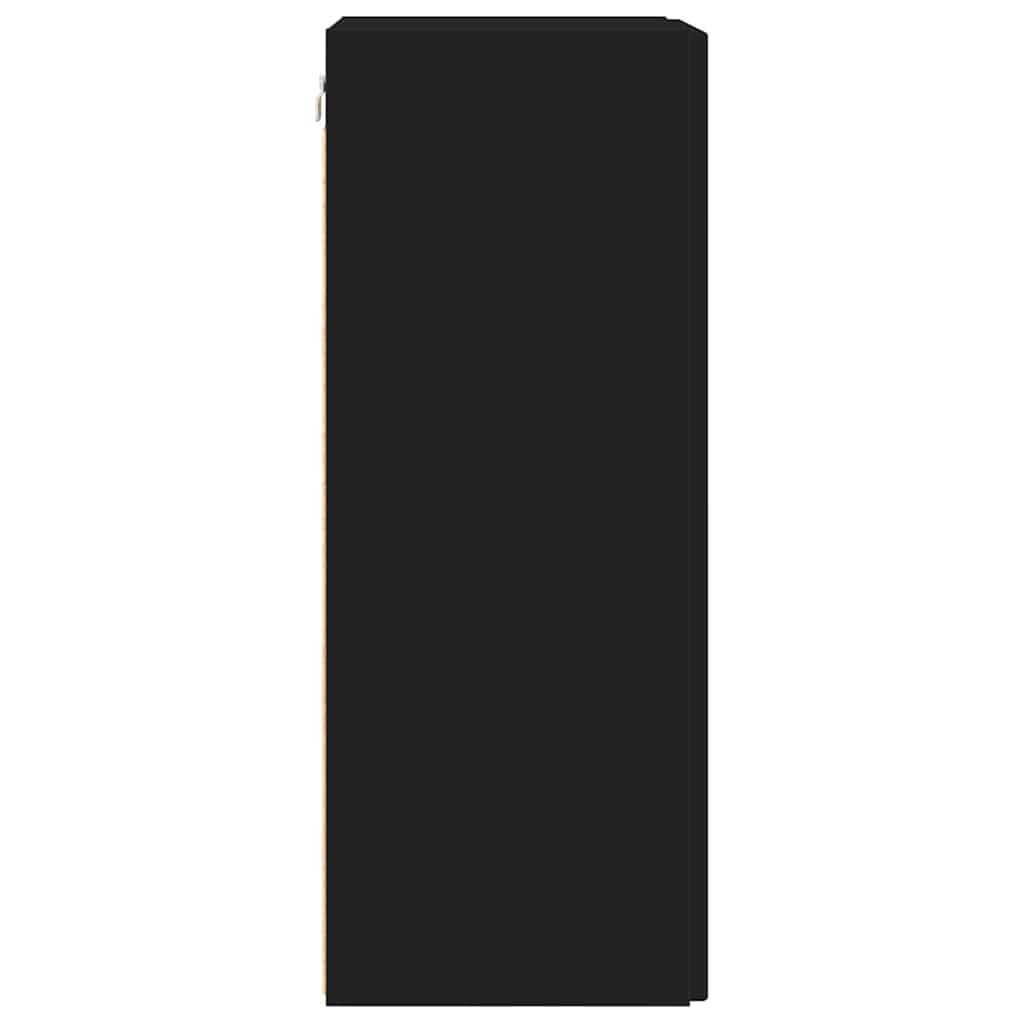 TV Wall Cabinet 2 pcs Black 30 x 31 x 80 cm Engineered Wood